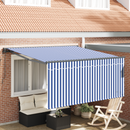 vidaXL Behúzható napellenző Kék és Fehér 350 x 250 cm