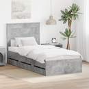 vidaXL Ágykeret fiókkal tárolóval Beton Szürke 75 x 190 cm Mérnöki Fa