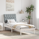 vidaXL Ágykeret Kárpitozott Fejtámlával fejtámlával Fehér 75 x 190 cm