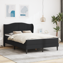 vidaXL Ágykeret fejtámlával Fekete 140 x 190 cm Műbőr
