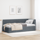 vidaXL Sarokágy keret fejtámlával Sötétszürke 90 cm x 200 cm Bársony
