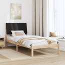 vidaXL Ágykeret fejtámlával Barna és fekete 100 x 200 cm Tömör fenyőfa