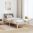 vidaXL Ágykeret fejtámlával Barna és taupe 80 x 200 cm Tömör fenyőfa