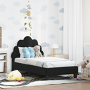 vidaXL Gyerekágy keret fejtámlával Fekete 70 x 140 cm Bársony