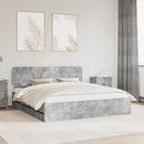 vidaXL Ágykeret fiókkal tárolóval Beton Szürke 200 x 200 cm Mérnöki fa