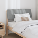 vidaXL Kárpitozott fejtámla Világosszürke 90 cm Tömör fenyőfa