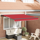 vidaXL Napernyő keret Piros 350 x 250 cm Poliészter PU bevonattal