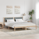 vidaXL Ágykeret fejtámlával Világosszürke 160 x 200 cm Tömör fenyőfa
