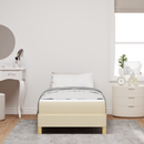 vidaXL Boxrugós ágy matracmal Krém 90 x 190 cm szövet