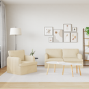 vidaXL Kanapé Szett 2 pcs Krém 162 x 80 x 85 cm szövet