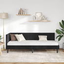vidaXL Sarokágy keret fejtámlával Fekete 80 cm x 200 cm Bársony