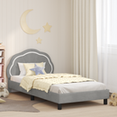 vidaXL Gyerekágy kerettel Világosszürke 90 x 190 cm Bársony