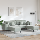 vidaXL Kanapé 3 pcs Világosszürke 250 x 188 x 76 cm Bársony