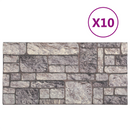 vidaXL Fali panelek 10 pcs Szürke és Fehér 100 x 50 cm EPS Hab