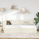 vidaXL Sarokágy keret Krém 100 x 200 cm Bársony
