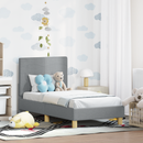 vidaXL Gyerekágy keret fejtámlával Világosszürke 70 x 140 cm szövet