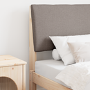 vidaXL Kárpitozott fejtámla Tópszínű 75 cm Tömör fenyőfa