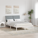 vidaXL Ágykeret fejtámlával Fehér 135 x 190 cm Tömör fenyőfa