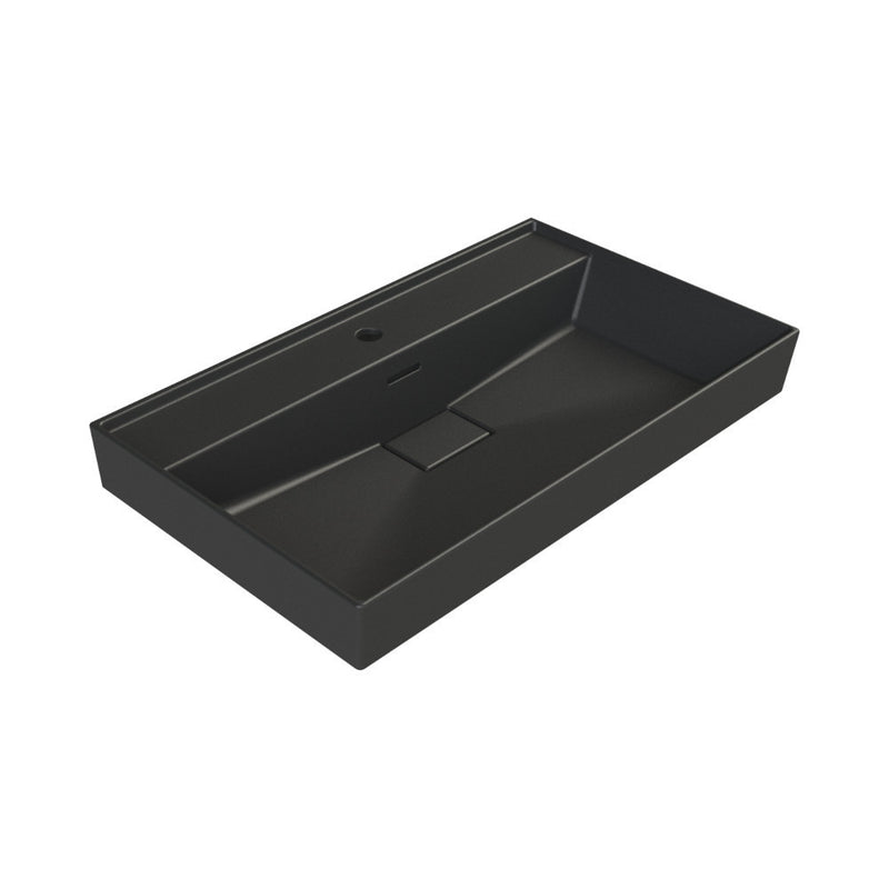 TMP LUX 80 fali fürdőszobabútor - CeraStyle SHARP FEKETE mosdóval - 80 x 48 cm