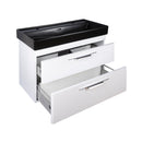 TMP LUX 100D fali fürdőszobabútor - CeraStyle SHARP FEKETE DUPLA csaplyukas mosdóval - 100 x 48 cm