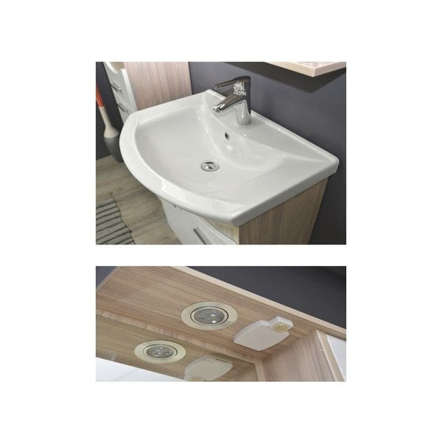 TMP ZX 65 - SONOMA - álló fürdőszobabútor - Sanovit ZENON - 6065 porcelán mosdóval - 65 x 47 cm