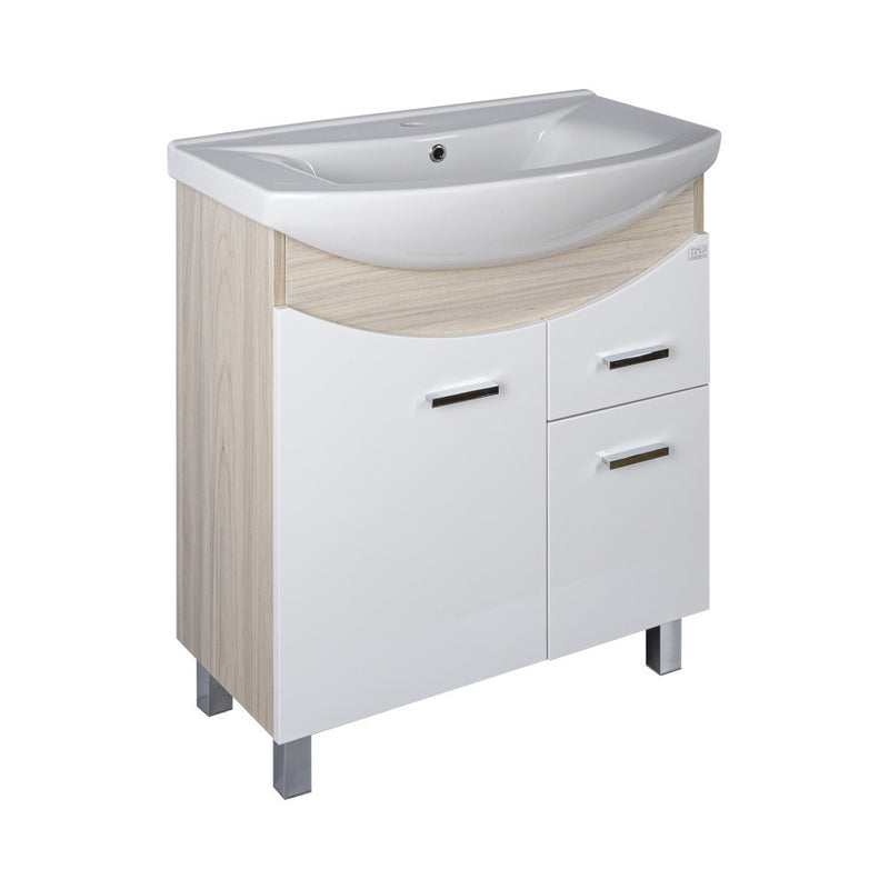 TMP ZX 75 - SONOMA - álló fürdőszobabútor - Sanovit ZENON - 6075 porcelán mosdóval - 75 x 50 cm