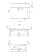 TMP LUX 60 fali fürdőszobabútor - CeraStyle SHARP 37100 mosdóval - 60 x 48 cm