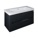 TMP SHARP 105 - FEKETE - fali fürdőszobabútor- Sanovit LUXURY 11105 mosdóval - 105 x 46 cm