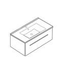 TMP SHARP 105 - FEKETE - fali fürdőszobabútor- Sanovit LUXURY 11105 mosdóval - 105 x 46 cm