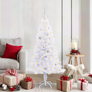 vidaXL Mű karácsonyfa 150 LED-del állvánnyal Fehér 150 cm PVC és Acél