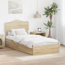 vidaXL Tárolós Ágy fejtámlával Sonoma tölgy 90 x 200 cm Faanyag