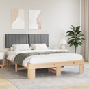 vidaXL Ágykeret Kárpitozott Fejtámlával Világosszürke 150 x 200 cm