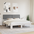 vidaXL Ágykeret Kárpitozott Fejtámlával Világosszürke 180 x 200 cm
