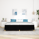 vidaXL Boxrugós ágy matracmal Fekete 200 x 200 cm szövet