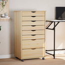 vidaXL Görgős szekrény fiókokkal MOSS Tiszta lakk 53 x 39 x 103 cm