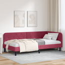 vidaXL Sarokágy keret Bordó 90 x 190 cm Bársony