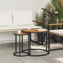 vidaXL Kávasztal Szett 2 pcs Természetes és Fekete 55 x 55 x 45 cm