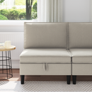 vidaXL Középső Sofa tárolóval Zabpehely Bársony
