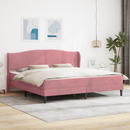 vidaXL Ágykeret fejtámlával Rózsaszín 200 x 200 cm Bársony