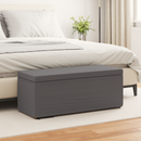 vidaXL Zsámoly Szürke 101 x 41 x 40 cm Műbőr és Műanyag Fa