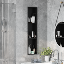 vidaXL Zuhany Niche Fekete 90 x 20 x 9,5 cm Rozsdamentes acél