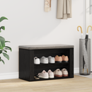 vidaXL Cipőtartó polcokkal Musta tammi 75 x 35 x 45 cm Faanyag