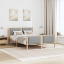 vidaXL Ágykeret Barna és világosszürke 140 x 190 cm Tömör fenyőfa