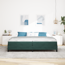 vidaXL Boxrugós ágy matracmal Sötétzöld 200 x 200 cm szövet