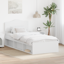 vidaXL Ágykeret fejtámlával Fehér 90 x 190 cm Tömör fenyőfa