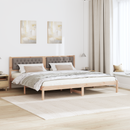 vidaXL Ágykeret fejtámlával Tópszínű 200 x 200 cm Tömör fenyőfa