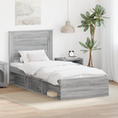 vidaXL Ágykeret fejtámlával Szürke Sonoma 75 x 190 cm Tömör fenyőfa