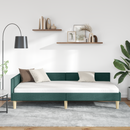 vidaXL Sarokágy keret Sötétzöld 100 x 200 cm szövet