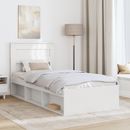 vidaXL Ágykeret fejtámlával Fehér 100 x 200 cm Tömör fenyőfa