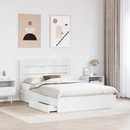 vidaXL Tárolós Ágy fejtámlával fiókkal Fehér 140 x 200 cm Faanyag